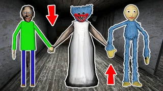 Granny vs Baldi vs Huggy Wuggy - funny horror animation (30 minutes with Granny)