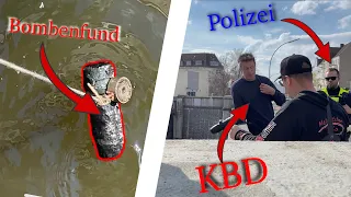 POLIZEIEINSATZ wegen BOMBENFUND -- Vollsperrung / Magnetfischen mit Gebrüder Lange