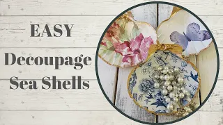 SHABBY CHIC | DECOUPAGE | SEA SHELL | DIY HOME DECOR | UP-CYCLE | PINK DECOR | DECOUPAGE TUTORIAL