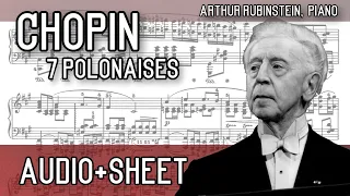 Chopin - 7 Polonaises, opp. 26, 40, 44, 53 & 61 (Audio+Sheet) [Rubinstein]