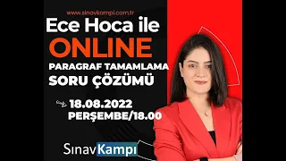 PARAGRAF TAMAMLAMA SORU ÇÖZÜM DERSİ I ECE HOCA