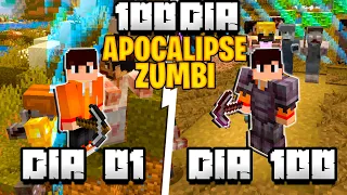 SOBREVIVI 100 DIAS EM UM APOCALIPSE ZUMBI MAIS XP = TAMANHO DA BORDA NO MINECRAFT HARDCORE - O FILME