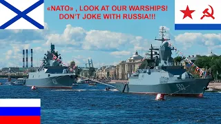 Navy day in Russia! The biggest warship parade in St. Petersburg.