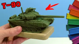 Making TANK T-90 with Clay | World of Tanks