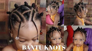 How To: Easy Bantu Knots on Toddler's Hair| Toddler Hairstyles || Nataya Rhall