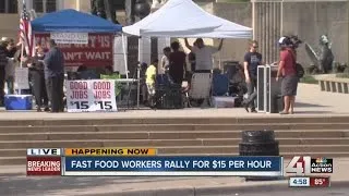 Fast food workers rally for $15 per hour