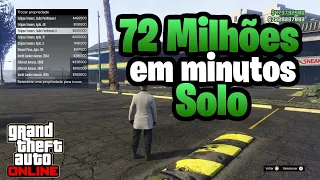 SAIU! 💲72 MILHÕES SOLO EM MINUTOS💲GLITCH DE DINHEIRO GTA 5 ONLINE GLITCH DE DINHEIRO MUITO FÁCIL