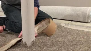 How to cut and seam indoor outdoor carpet around a pole