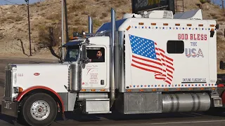 Truck Spotting USA | Jake Brake Engine & other Traffic Sounds | Peterbilt Kenworth Freightliner etc