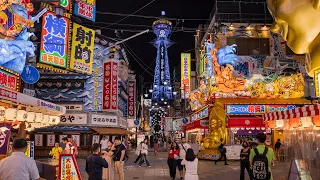 [4K] リニューアルが完了した通天閣の新ライトアップ&LEDビジョン Tsutenkaku Tower Renewed LED Signboards & Light-up Osaka Japan