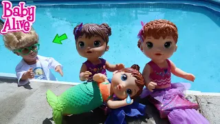 BABY ALIVE Mermaids Go Swimming In The Pool