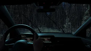 8 Hours of Driving in Rain for Sleeping - Virtual Drive Through The Dark and Foggy Fores