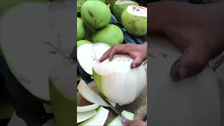 Fresh coconut cutting skill #shorts #streetfood #viral #coconut #asmr