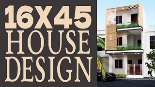 16X45 House plan with 3d elevation by Nikshail