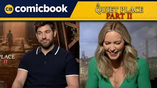 The Cast of 'A Quiet Place Part II' Interviews (John Krasinski and Emily Blunt)