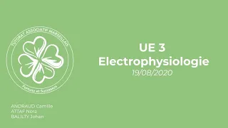 [PR PASS] 19/08 - UE3 ELECTROPHYSIOLOGIE