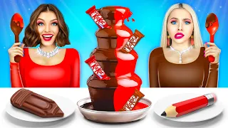 Chocolate Fondue Challenge! Best Sweets & Giant Chocolate Snacks Battle by RATATA COOL