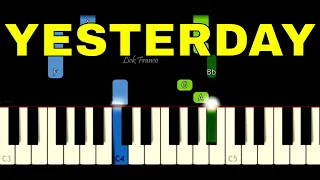 Yesterday  EASY Piano Tutorial - The Beatles