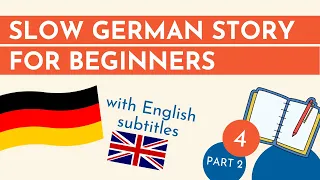 Simple German story, English subtitles: Das Tagebuch | PART 2