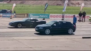 Audi S3 8L 1.8T vs '88 Pontiac Trans Am GTA Supercharged 1/4 mile drag race