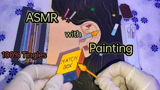 ASMR with painting Brain melting rough ear cleaning 🎧| #asmr #asmrsounds #relax