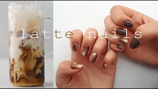 (ENG/ESP sub)  latte nails ☕  // ASMR nail care 🍂