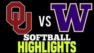 #1 OU Sooners vs #5 Washington Huskies College Softball 2024 in Extra Innings