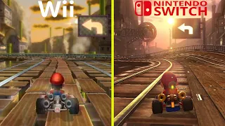 Mario Kart Wii vs Mario Kart 8 Deluxe Nintendo Wii vs Switch All Classic Tracks Graphics Comparison