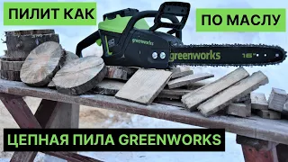 Аккумуляторная цепная пила Greenworks GD60CS40: тест