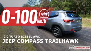 2023 Jeep Compass Trailhawk diesel 0-100km/h & engine sound