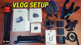 Best Vlog Setup  DJI Osmo Action Camera with Mic Adaptor , Battery Pack & All Other Accessories