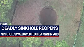 Deadly sinkhole reopens in Florida
