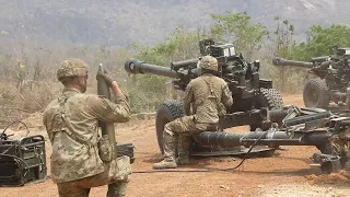 U.S. Army M119A3 Howitzers Direct Fire Practice Exercise