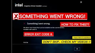 SOMETHING WENT WRONG! NO DRIVER WAS FOUND THAT CAN BE INSTALLED ON THE CURRENT DEVICE ERROR CODE 8!!