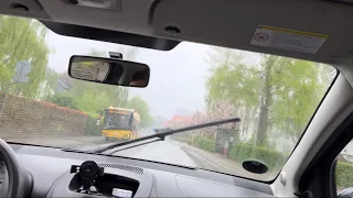 Denmark Aarhus driving around rainy day