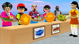 Scary Teacher 3D vs Squid Game Honeycomb Candy Spicy Bitter Level Max 5 Times Challenge