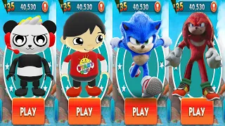 Tag with Ryan vs Sonic Dash - Combo Panda vs Movie Sonic vs Red T-Shirt Ryan vs Movie Knuckles