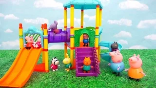 Peppa Pig at the Park Playground ! Family Fun for Kids 💖 Sniffycat