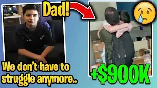 13 Year Old Kid *HEART WARMING* Moment With DAD After WINNING $900K in Fortnite World Cup Finals!