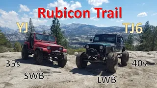 Jeep YJ and TJ6 on the Rubicon Trail