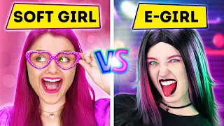 E-GIRL VS SOFT GIRL || Funny and Awkward Moments by 123 GO! GENIUS