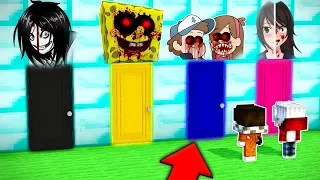 NO ESCOJAS LA PUERTA EQUIVOCADA!!! | BOB ESPONJA.EXE, GRAVITY FALLS.EXE, YANDERE EN MINECRAFT