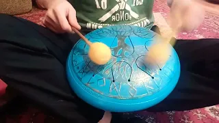 самый простой способ играть на глюкофоне. easy play steel tongue drum