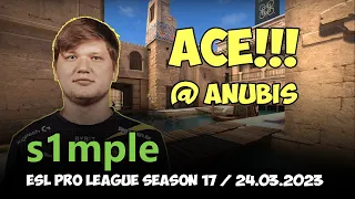 🔥 NAVI s1mple INCREDIBLE ACE vs Heroic (ANUBIS) @ ESL Pro League Season 17 Quarter-final / CSGO POV