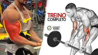 7 Exercícios Treino de Bíceps e Tríceps Completo - Utilizando apenas uma barra