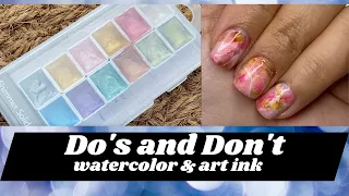 DO'S and DON'T | nail watercolor & art ink | Japanese Gel Nails
