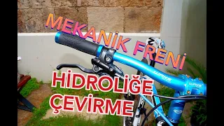 BİSİKLETİ HİDROLİK FRENE ÇEVİRME - MONTAJ AŞAMASI - MEKANİK DİSK FRENİ HİDROLİK FRENE ÇEVİRME