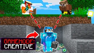 Minecraft Manhunt But When Hunters Look at me I get Creative Mode...