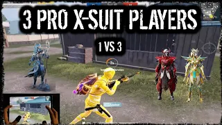 3 PRO X-SUIT PLAYERS VS ME - 1 VS 3 M24 challenge | IPAD PRO 4-FINGERS HANDCAM