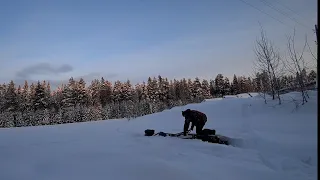 Мотособака бурлак, БУРЛАЧУ и ПЛАЧУ! Мотобуксировщик по глубокому снегу.